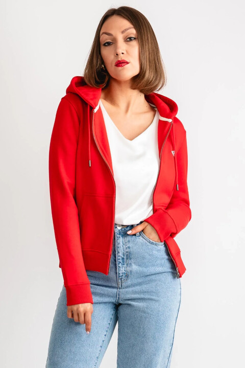 Kadın GJ ZIP HOOD REG MINI SWEATSHIRT - GUESS