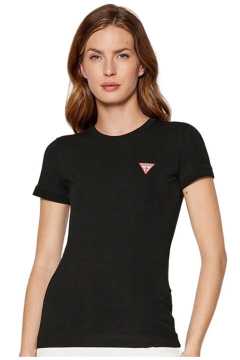 Kadın Üçgen Logolu T-Shirt / Siyah - GUESS
