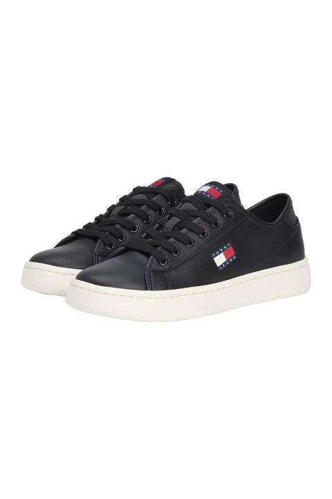 Kadın Hafif Tabanlı Kort Sneaker - Siyah - Tommy Hilfiger