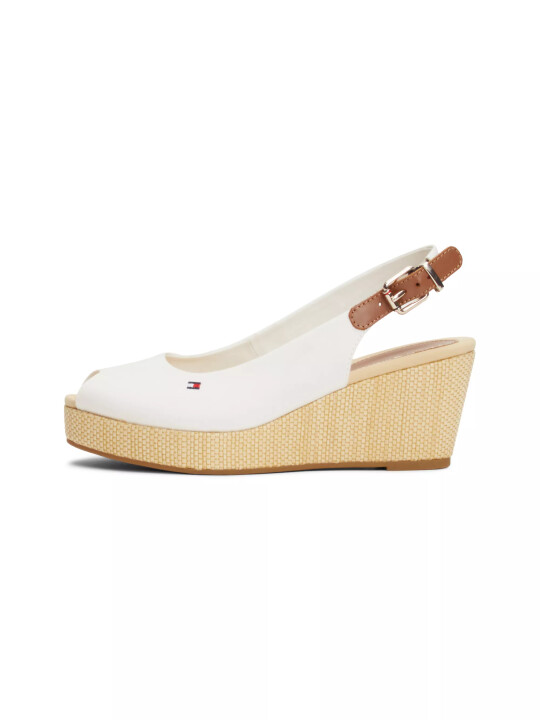 Kadın ICONIC ELBA SLING BACK WEDGE Topuklu Sandalet-Beyaz - Tommy Hilfiger