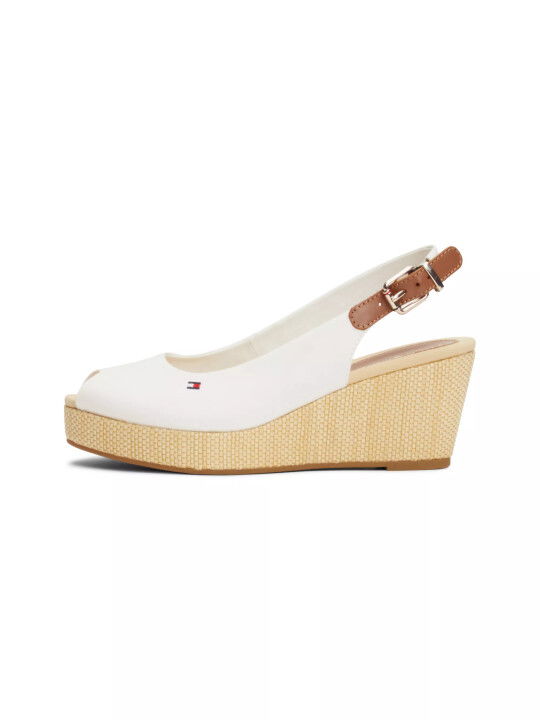 Kadın Iconıc Elba Slıng Back Wedge Topuklu Sandalet-Beyaz - Tommy Hilfiger