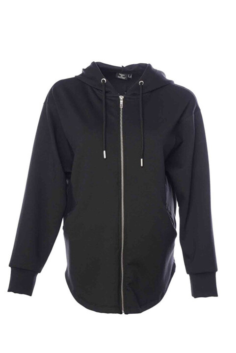 Kadın Inbar Fermuarlı Hoodie - Siyah - 4