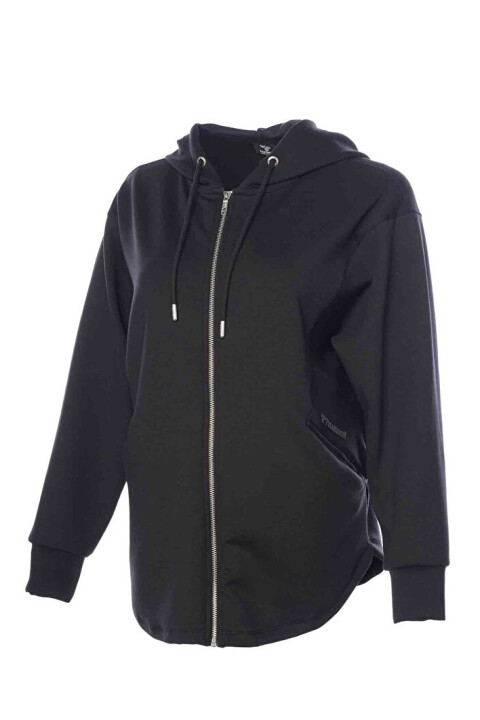 Kadın Inbar Fermuarlı Hoodie - Siyah - 5