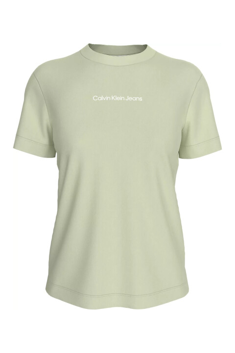 Kadın INSTITUTIONAL STRAIGHT TEE T-Shirt-Yeşil - CALVIN KLEIN