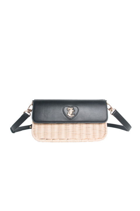 Kadın Juicy Hasır Omuz Çanta - Siyah/Bej - Juicy Couture