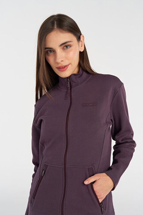 Kadın Karen Fermuarlı Sweatshirt - Mor - Hummel