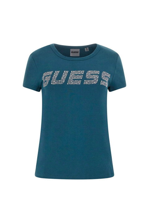 Kadın Kiara Önü SS T-Shirt - Turkuaz - Guess