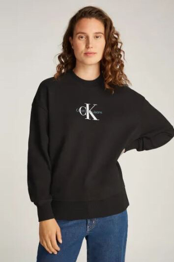 Kadın Logolu Sweatshirt - Siyah - Calvin Klein