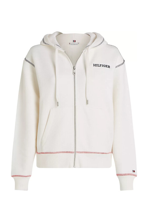 Kadın MDRN REG GBL STP FULLZIP HOODIE Sweatshirt-Beyaz - Tommy Hilfiger