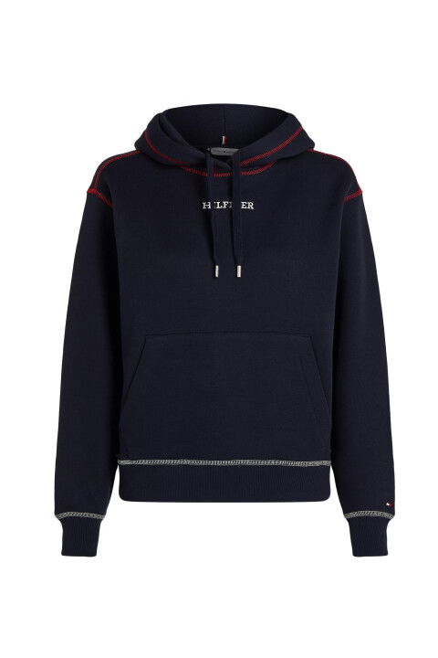 Kadın Mdrn Reg Gbl Stp Hoodıe Sweatshirt-Lacivert - Tommy Hilfiger