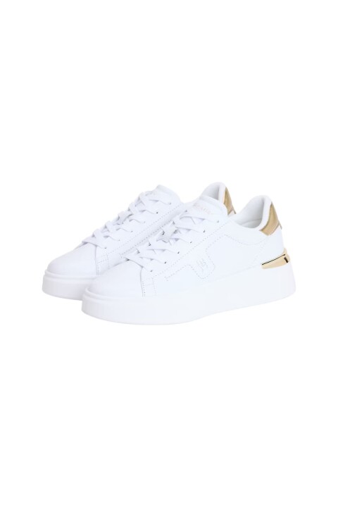Kadın Metalik Detaylı Platform Tabanlı Sneaker - Beyaz/Gold - Tommy Hilfiger