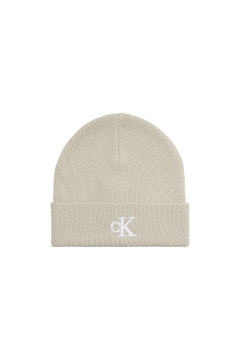 Kadın MONOGRAM EMBRO BEANIE Bere-Krem - CALVIN KLEIN