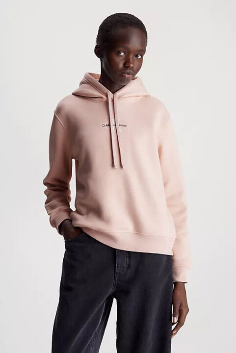 Kadın Monologo Kapüşonlu Regular Sweatshirt - Pudra Pembe - CALVIN KLEIN
