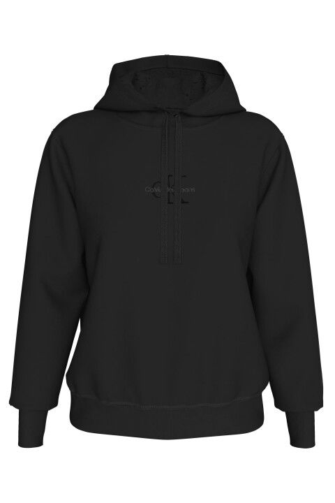 Kadın Monologo Regular Hoodıe Sweatshirt-Siyah - CALVIN KLEIN