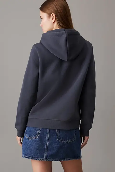 Kadın MONOLOGO Regular Kapüşonlu Sweatshirt - Siyah - 4