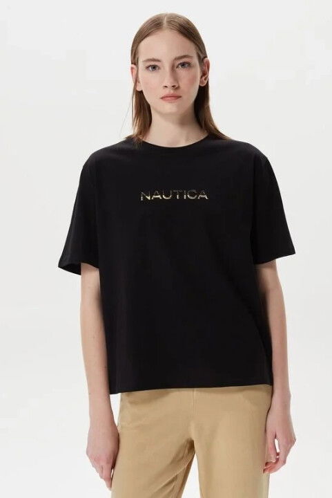 Kadın Kısa Kollu T-Shirt / Siyah - NAUTICA