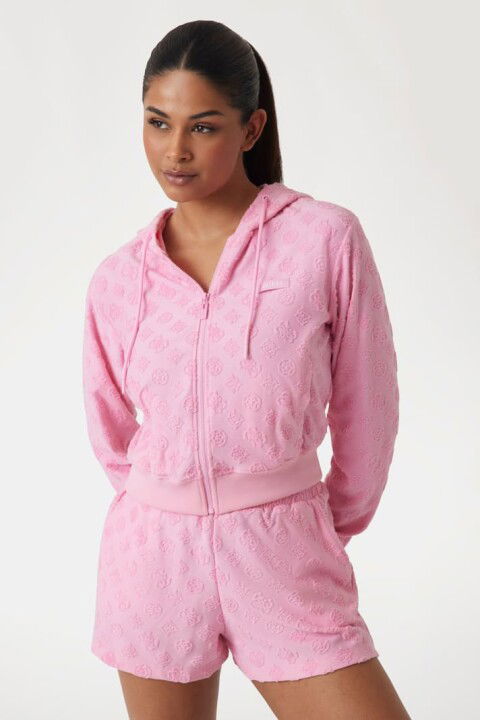 Kadın Peony ve 4g Logo Sweatshirt - Pembe - Guess