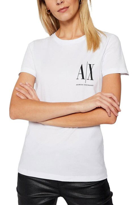 Kadın Rahat Kesim T-Shirt - Beyaz - ARMANI EXCHANGE