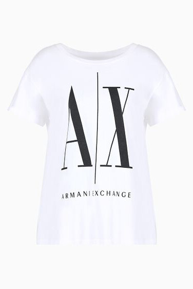 Kadın Rahat Kesim T-Shirt - Beyaz - ARMANI EXCHANGE