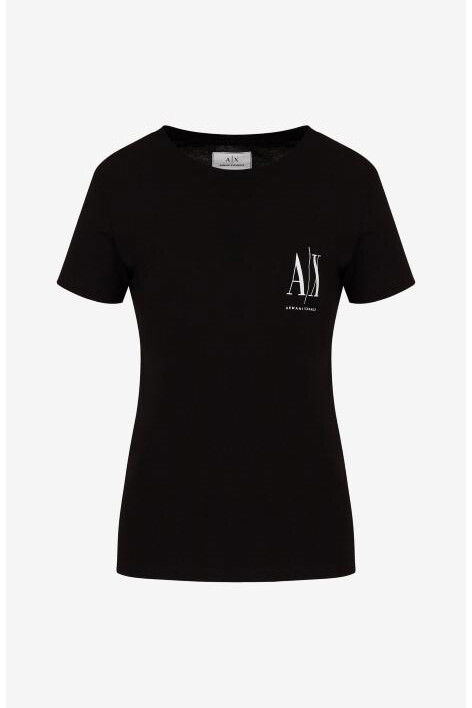 Kadın Rahat Kesim T-Shirt - Siyah - ARMANI EXCHANGE