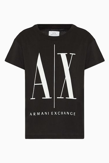 Kadın Rahat Kesim T-Shirt - Siyah - ARMANI EXCHANGE