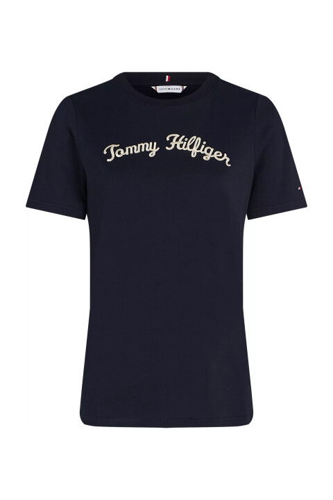 Kadın Reg Scrıpt C-Nk Ss T-Shirt-Lacivert - Tommy Hilfiger