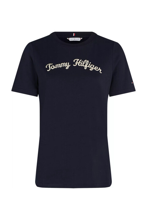 Kadın REG SCRIPT C-NK SS T-Shirt-Lacivert - Tommy Hilfiger