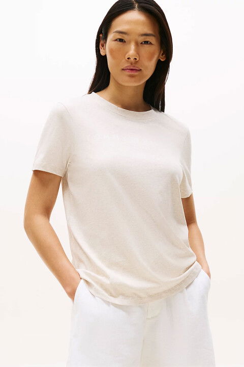Kadın Regular Corp Logo Yuvarlak Yaka Kısa Kollu T-Shirt - Tommy Hilfiger