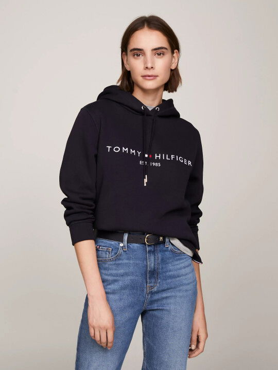 Kadın Regular Fit Logo Baskılı Sweatshirt-Lacivert - Tommy Hilfiger