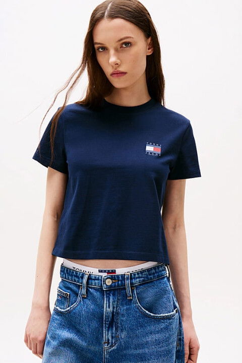 Kadın Regular Fit Sırtı Grafik Baskılı T-Shirt - Lacivert - Tommy Hilfiger