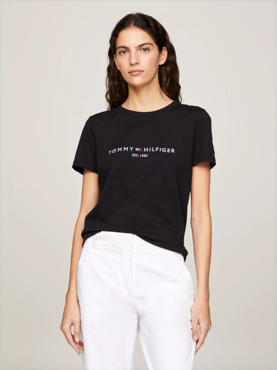 Kadın Regular Fit T-Shirt-Siyah - Tommy Hilfiger