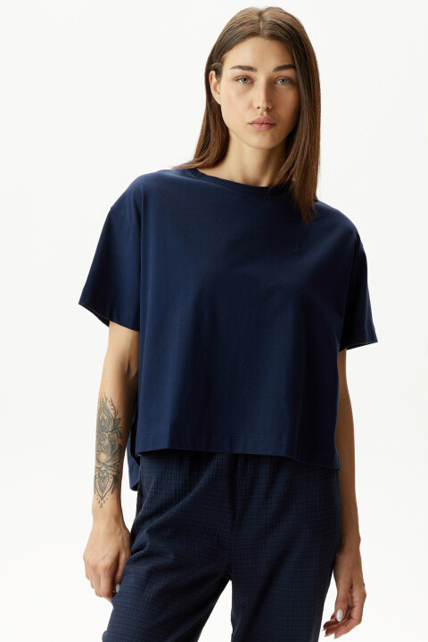 Kadın Relaxed Fit T-Shirt - Lacivert - NAUTICA