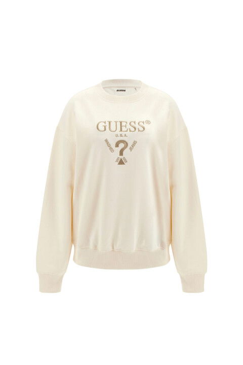 Kadın Roberta Cn Sweatshirt - Krem - Guess