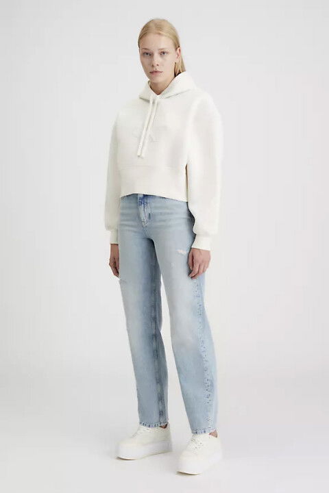 Kadın Scuba Premıum Monologo Hoodıe Sweatshirt-Beyaz - CALVIN KLEIN