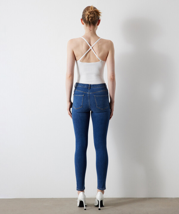 Kadın Skinny Fit Jean Pantolon-İndigo - 4