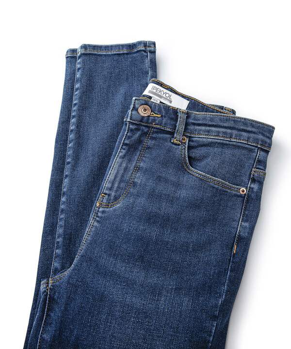 Kadın Skinny Fit Jean Pantolon-İndigo - 6