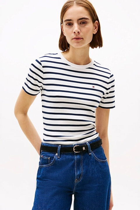 Kadın Slim Cody C-Nk T-Shirt - Lacivert - Tommy Hilfiger