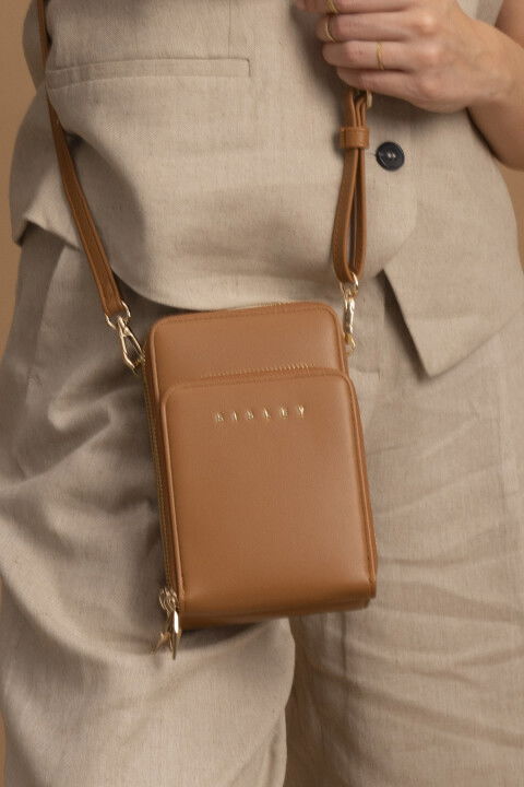 Kadın SLY Mini Omuz Çantası - Camel - Sisley