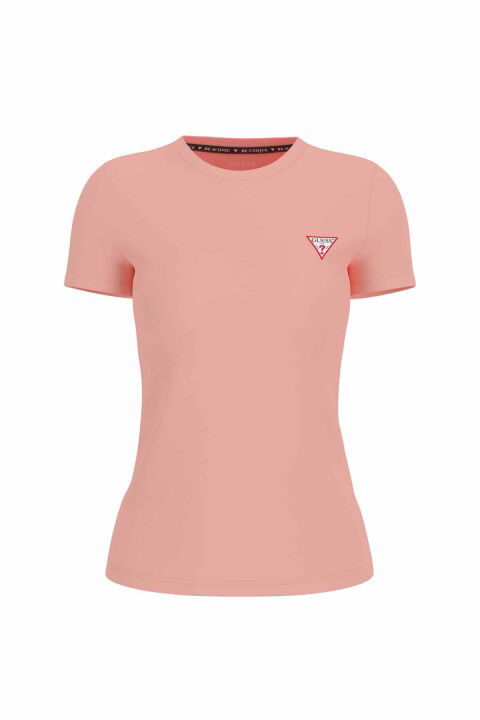 Kadın SS Cn Mini Triangle T-Shirt - Pembe - Guess