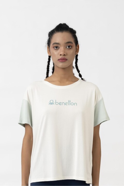 Kadın T-Shirt - Beyaz - BENETTON