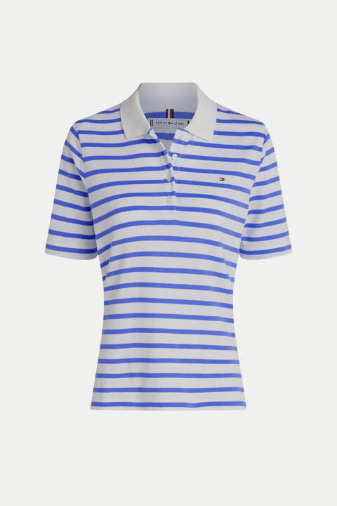 Kadın Th 1985 Pique Çizgili Polo T-Shirt - Mavi - Tommy Hilfiger