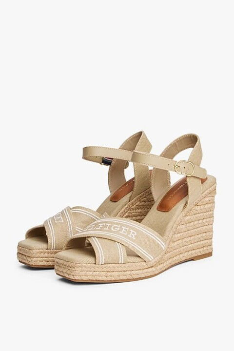 Kadın Th Espadrille Topuklu Sandalet - Krem - Tommy Hilfiger