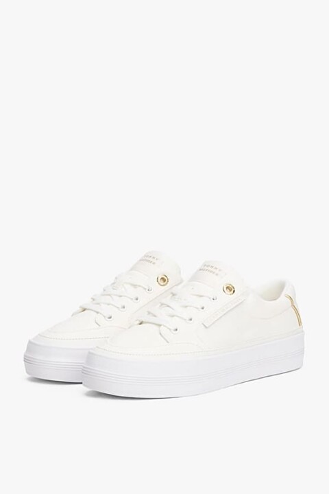 Kadın Th Essential Contrast Trim Sneakers - Ekru - Tommy Hilfiger