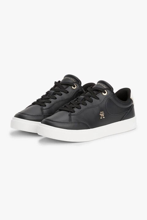 Kadın Th Monogram Court Sneaker - Siyah - Tommy Hilfiger