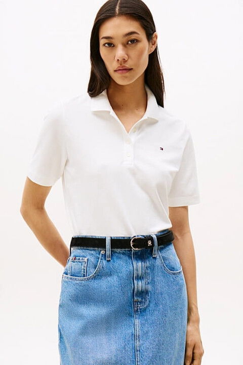 Kadın Th Pique 1985 Polo T-Shirt - Ekru - Tommy Hilfiger