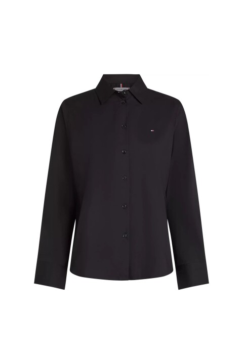 Kadın Th Poplin Regular Gömlek - Siyah - Tommy Hilfiger