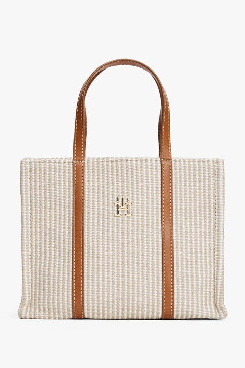 Kadın Th Premium Tote Plaj Çantası - Krem - Tommy Hilfiger