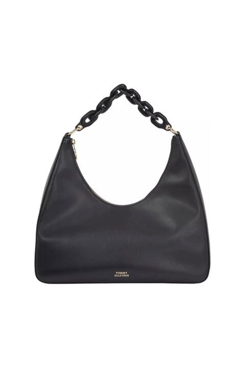 Kadın Th Soft Leather Omuz Çantası - Siyah - Tommy Hilfiger