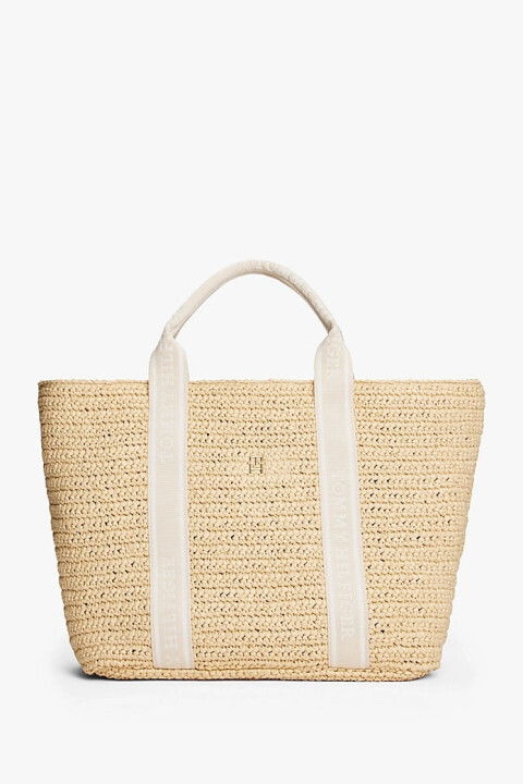 Kadın Th Spring Logo Tote El Çantası - Krem - Tommy Hilfiger