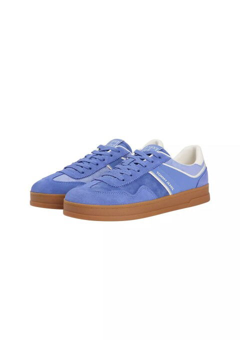 Kadın The Greenwich Kontrast Detaylı Süet Kort Sneaker - Mavi - Tommy Hilfiger